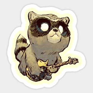 Rocknroll Raccoon Sticker